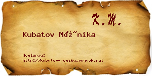 Kubatov Mónika névjegykártya