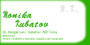 monika kubatov business card